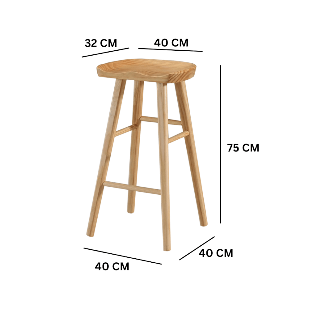 เก้าอี้บาร์ MY DOLLS HOUSE PINE 75 ซม. สีไม้ธรรมชาติ